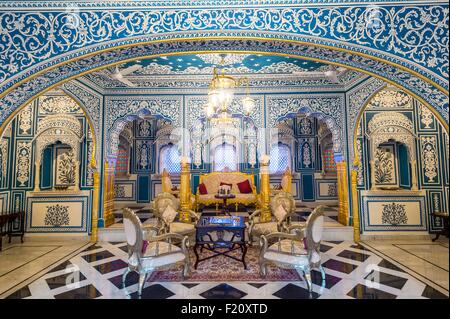 L'Inde, Rajasthan, Shahpura, le luxueux hôtel Shahpura Haveli Banque D'Images