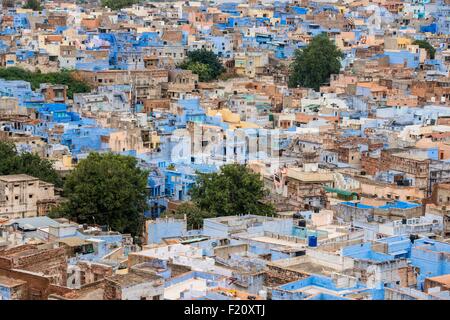 L'Inde, Rajasthan, Jodhpur, la ville bleue Banque D'Images