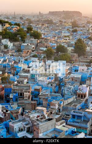 L'Inde, Rajasthan, Jodhpur, la ville bleue Banque D'Images