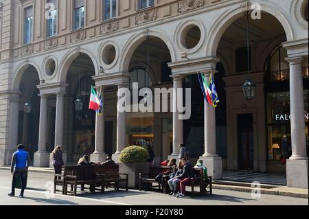 L'Italie, Piémont, Turin, Via Roma Banque D'Images