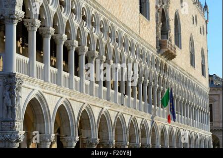 Italie, Vénétie, Venise, classé au Patrimoine Mondial de l'UNESCO, le Palais Ducale, le Palais des Doges Banque D'Images