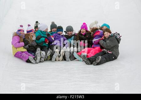 Canada, Québec, Outaouais, Gatineau, le Bal de l'hiver, l'événement glisse dans le parc Jacques-Cartier Banque D'Images