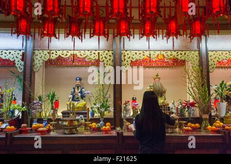 Canada, Québec, Montréal, le Nouvel An chinois, Centre d'étude des religions et croyances des Chinois à Montréal, temple du 1065 rue de Bleury Banque D'Images