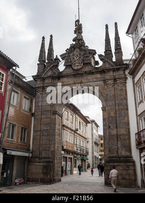 Braga Arco da Porta Nova Banque D'Images