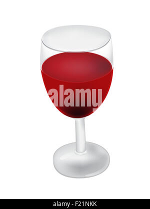 Vector illustration de verre réaliste de vin rouge isolé sur fond blanc, EPS10 Banque D'Images