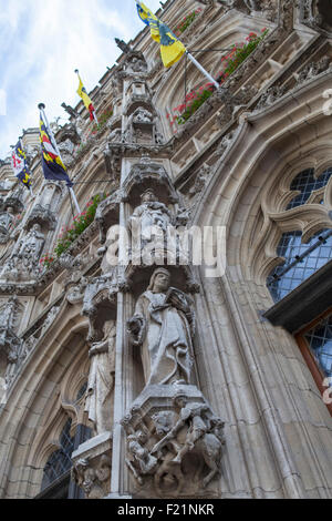 La vieille ville médiévale-hall de Leuven en Belgique à partir d'une perspective dynamique frog Banque D'Images