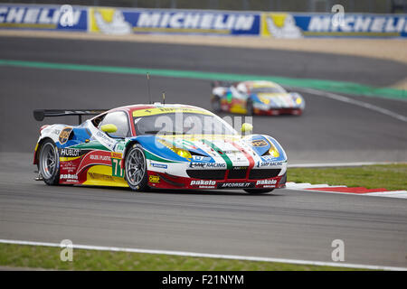 FIA WEC 6 heures de course de Nürburgring, AF Corse, Davide Rigon, James Calado, Ferrari 458 Italia, Nürburg Banque D'Images