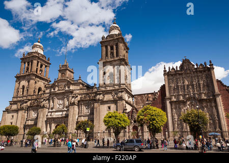 Asuncion Catedral Metropolitana Cathédrale Métropolitaine de Maria Plaza de la Constitucion place Zocalo Mexico DF Banque D'Images