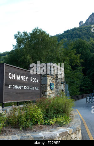 Chimney Rock State Park Sign North Carolina USA Banque D'Images