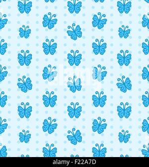 Modèle transparent avec papillons dessinés à la main, Illustration de Vecteur