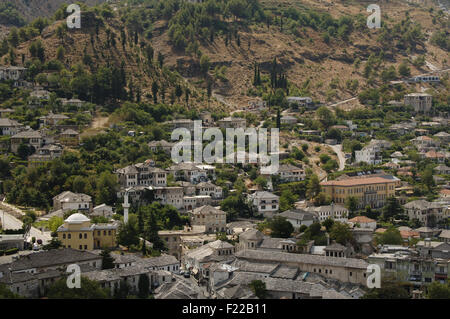 L'Albanie. Gjirokastra ville. Paysage. Banque D'Images