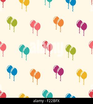 Motif transparent ballons multicolores pour Joyeux Anniversaire Illustration de Vecteur