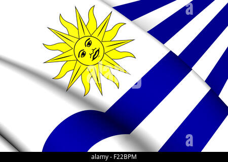 3D Drapeau de l'Uruguay. Close Up. Banque D'Images