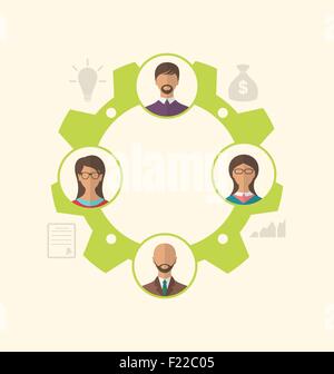 L'unité de l'entreprise menant à la réussite Illustration de Vecteur