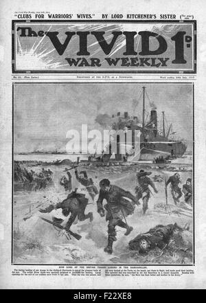 1915 Vivid Weekly les troupes britanniques atterrissent dans les Dardanelles Banque D'Images