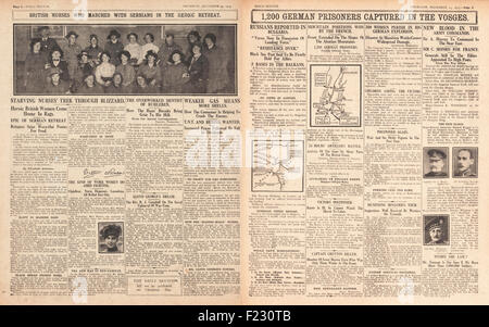 1915 Daily Sketch prisonniers allemands capturés aux Vosges Banque D'Images