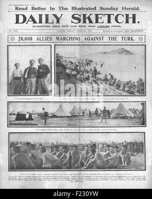 1915 début de la campagne quotidienne de croquis Gallipoli Banque D'Images