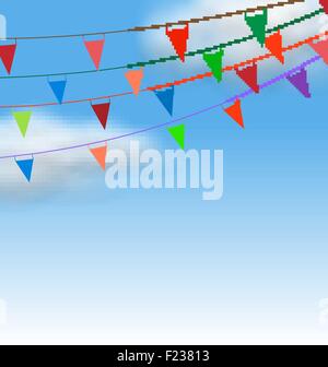 Guirlandes Drapeaux banderoles multicolores Illustration de Vecteur