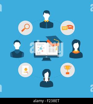 Ensemble d'icônes pour l'éducation télévision concept, icônes pour l'éducation pour Illustration de Vecteur