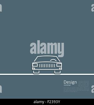 Logo de voiture, avant, en un minimum de lignes de composition télévision st Illustration de Vecteur