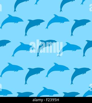 Modèle sans couture avec dauphin, Animal mammifère marin Illustration de Vecteur