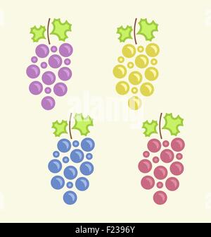 Silhouette noire de raisins. Vector illustration. Illustration de Vecteur