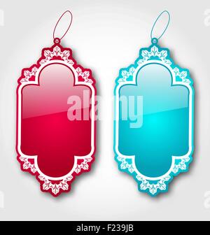 Badges vierges Collection isolé sur fond blanc Illustration de Vecteur