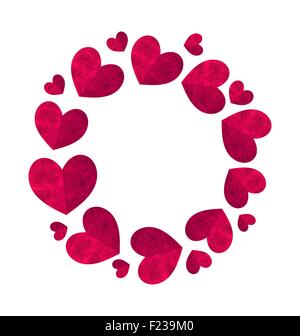 Cadre rond en grunge coeurs de Saint Valentin, copy space Illustration de Vecteur