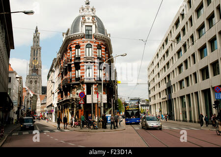 La zone métropolitaine d'Anvers et la deuxième ville la plus peuplée en Belgique Banque D'Images