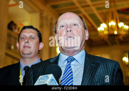 Belfast, Royaume-Uni. 10 Septembre, 2015. TUV chef de parti, Jim Allister. Crédit : Stephen Barnes/Alamy Live News Banque D'Images