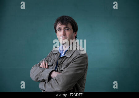 Michael F Russell, l'auteur et journaliste écossais, à l'Edinburgh International Book Festival 2015. Edimbourg, Ecosse. 21 août 2015 Banque D'Images