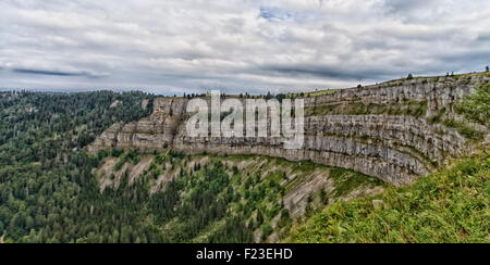 Creux du Van en Suisse et du ciel Banque D'Images