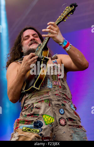 Bugo épater la foule Live au Festival 2015 victorieux Banque D'Images