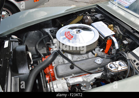 Le moteur d'une Corvette Stingray 1971. Banque D'Images