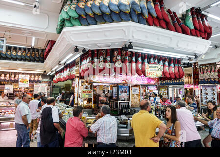 Madrid Espagne, Hispanic Centro, Carrera de San Jeronimo, Museo del Jamon, Musée de Ham, intérieur, restaurant restaurants repas café cafés, Iberi Banque D'Images