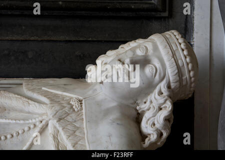 Détail du monument de la famille Coventry, Eglise Sainte-marie Madeleine, Croome, Worcestershire, Angleterre, RU Banque D'Images