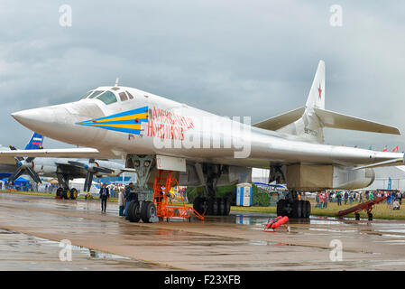 Tupolev TU-160 Blackjack à MAKS 2015 Air Show à Moscou, Russie Banque D'Images