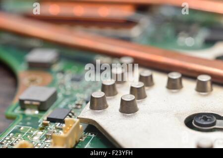 Radiateur de refroidissement sur la carte mère (CPU) Banque D'Images