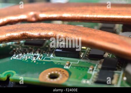 Radiateur de refroidissement sur la carte mère (CPU) Banque D'Images