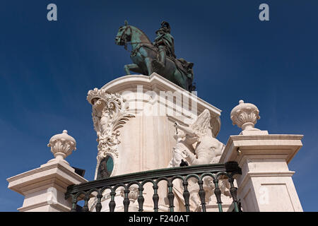 Dom Jose je statue Praca do Comercio Lisbonne Portugal Banque D'Images