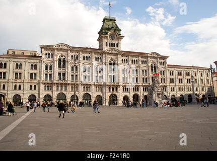 La Piazza Unità d'Italia, Trieste - Italie Banque D'Images