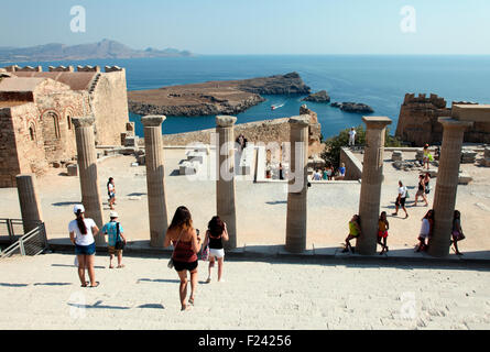 Acropole de Lindos Rhodes Banque D'Images