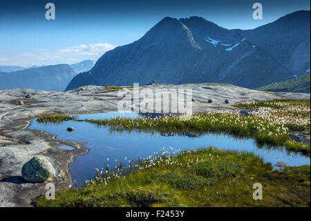 Hugelhornet la montagne de granit près de Bodo, Norvège arctique près de E6 près de Efjord Banque D'Images