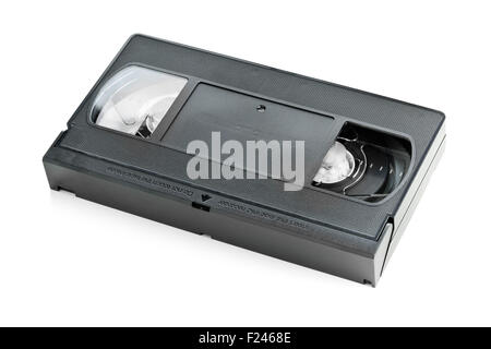 Système home vidéo analogique (VHS) ruban sur fond blanc Banque D'Images