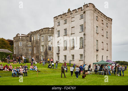 Les personnes bénéficiant d'un concours amateur dog show à Picton Castle, Pembrokeshire, Pays de Galles de l'Ouest. Banque D'Images