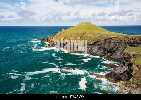 Culottes tête sur la côte nord de la Cornouailles, près de Polzeath, UK. Banque D'Images