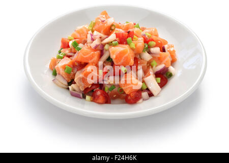 Le lomi lomi hawaiien, saumon Salade de saumon cru Banque D'Images