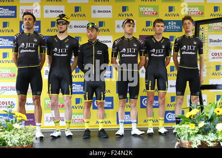 Stoke, UK. Sep 11, 2015. Tour de France Étape 6. Stoke à Nottingham. L'équipe de Condor JLT inscrivez avant le début de la scène. © Plus Sport Action/Alamy Live News Banque D'Images