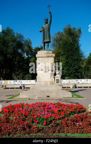 Statue de Stefan cel Mare (Etienne le Grand), Chisinau, République de Moldova Banque D'Images