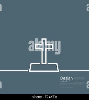 Logo de pierre tombale en ligne style télévision minimal Illustration de Vecteur